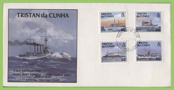 Tristan da Cunha 1991 Royal Navy Vessels set on First Day Cover