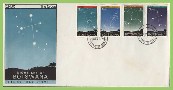 Botswana 1972 Night Sky set on First Day Cover, Bureau