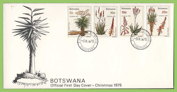 Botswana 1975 Christmas. Aloes set on First Day Cover, Gaborone