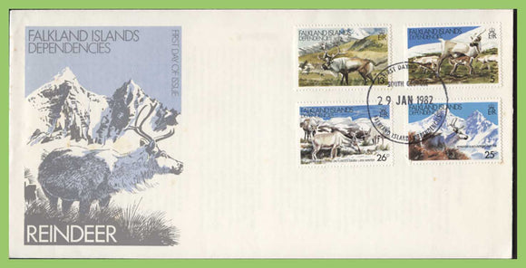 Falkland Island Dependencies 1987 Reindeer set on First Day Cover