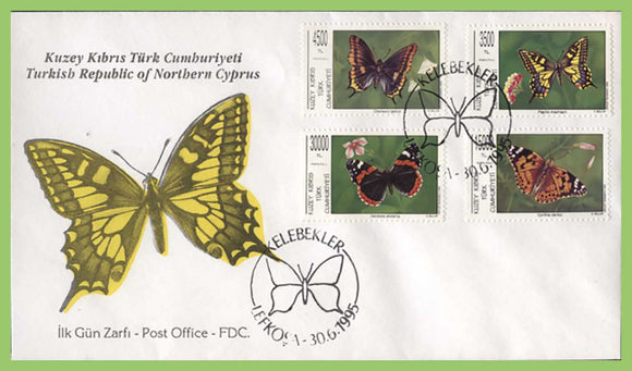 Cyprus (Turkish) 1995 Butterflies set on First Day Cover