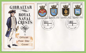 Gibraltar 1990 Royal Naval Crests set First Day Cover