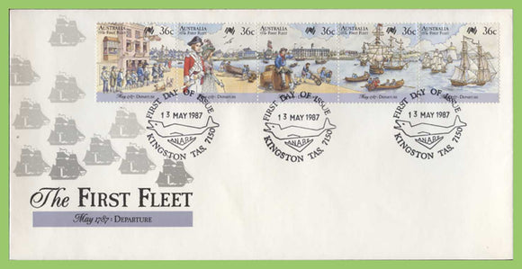 Australia 1987 The First Fleet, Departure set on First Day cover