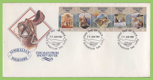 Australia 1987 Folklore, Man from Snowy River set on First Day cover