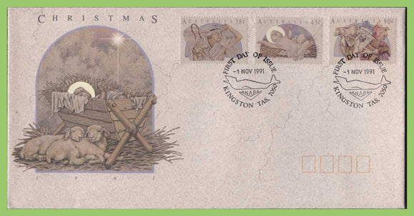 Australia 1991 Christmas set on First Day Cover