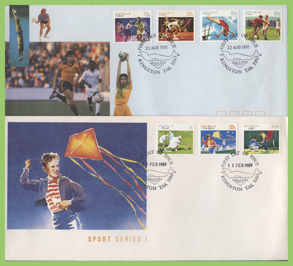 Australia 1986-1991 five Sports series First Day Covers