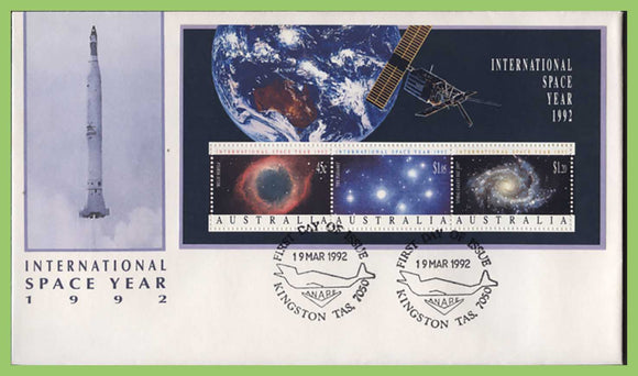 Australia 1992 International Space Year miniature sheet on First Day Cover