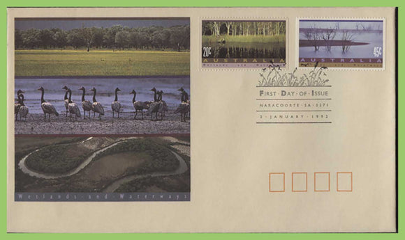Australia 1992 Wetlands and Waterways set on First Day Cover
