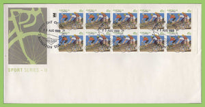 Australia 1989 Sports Series II, 41c Cycling booklet pane on First Day Cover