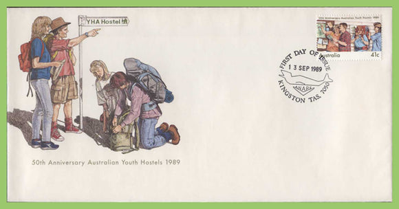 Australia 1989 50th Anniv of Australian Youth Hostels on First Day Cover