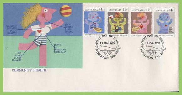 Australia 1990 Community Health set on First Day Cover
