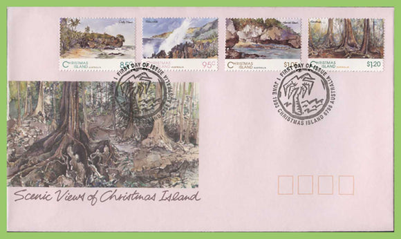 Christmas Island 1993 Scenic Views set on First Day Cover
