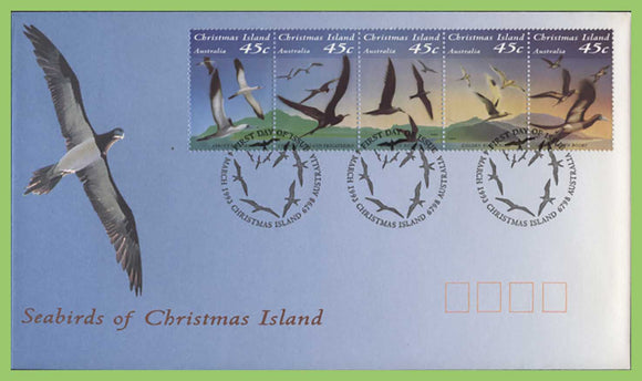 Christmas Island 1993 Seabirds set on First Day Cover