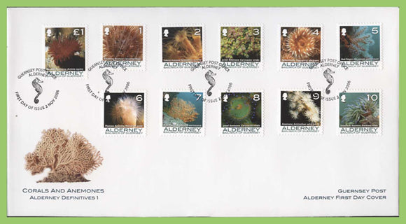 Alderney 2006 Corals and Anemones, 11 stamps on First Day Cover