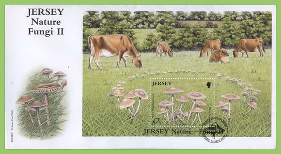 Jersey 2005 Nature Fungi II miniature sheet on First Day Cover