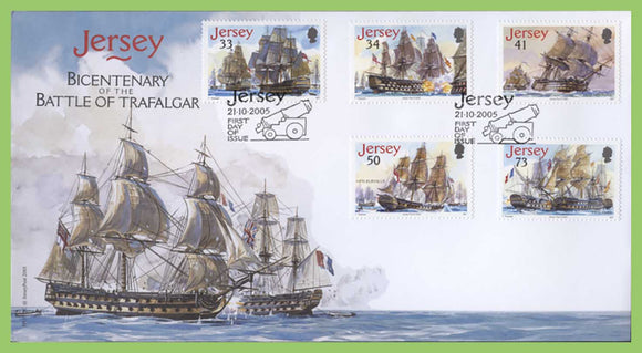 Jersey 2005 Bicentenary of the Battle of Trafalgar set on First Day Cover
