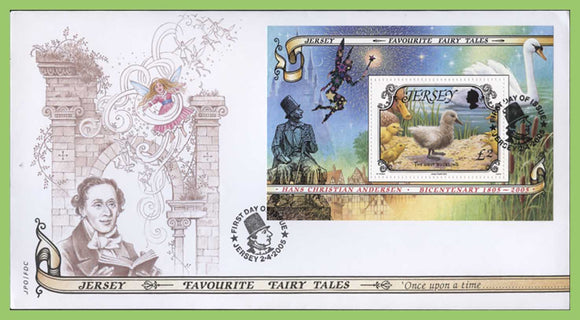 Jersey 2005 Fairy Tales, The Ugly Duckling M/S on First Day Cover