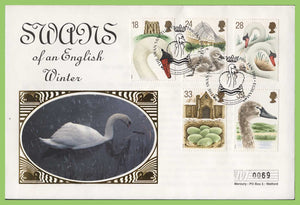 G.B. 1993 Swans set on Mercury First Day Cover, Egham