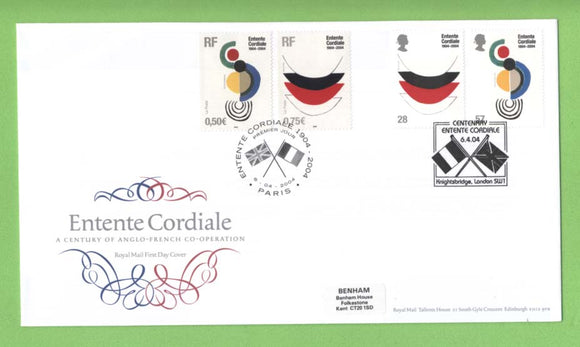 G.B. / France 2004 Entente Cordiale dual frank Royal Mail First Day Cover