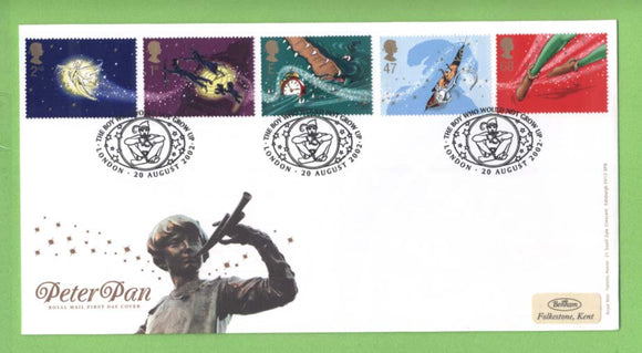 G.B. 2002 Peter Pan set on Royal Mail First Day Cover, London
