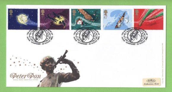G.B. 2002 Peter Pan set on Royal Mail First Day Cover, Hook Hampshire