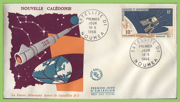 French New Caledonia 1966 Air. Launching of Satellite D1 First Day Cover