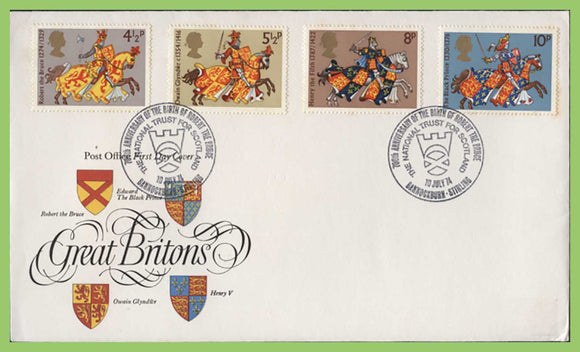 G.B. 1974 Great Britons set on Post ofice First Day Cover, Bannockburn