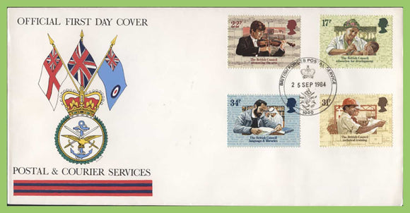 G.B. 1984 British Council set on Forces First Day Cover, BFPS 1000