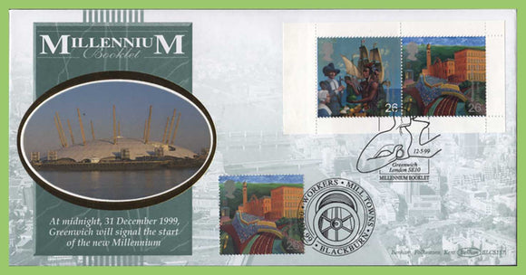 G.B. 2000 Special Retail Booklet No 1 booklet pane on First Day Cover, Greenwich