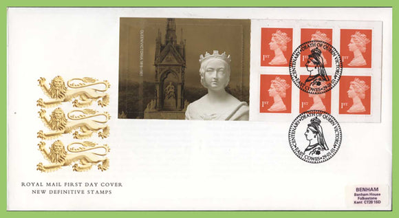 G.B. 2001 Victoria booklet on Royal Mail First Day Cover, East Cowes