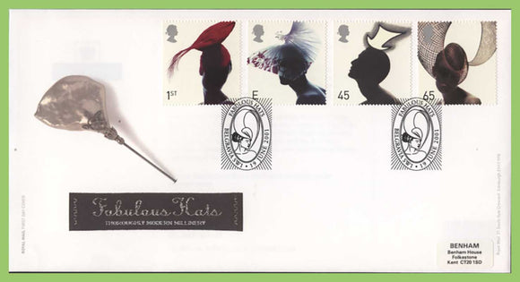 G.B. 2001 Fabulous Hats set on Royal Mail First Day Cover, Belgravia