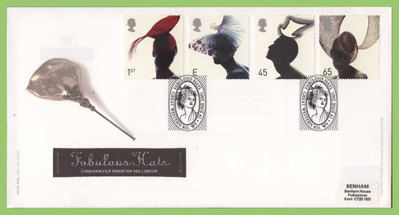 G.B. 2001 Fabulous Hats set on Royal Mail First Day Cover, Great Western Road