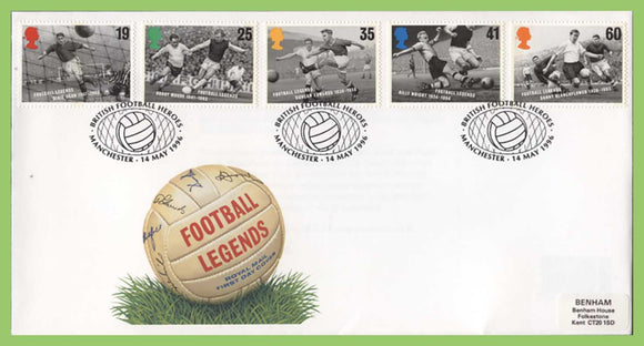 G.B. 1996 Football Legends set on Royal Mail First Day Cover, Manchester