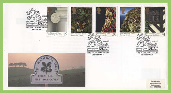 G.B. 1995 National Trust set on Royal Mail First Day Cover, Tintagel Cornwall