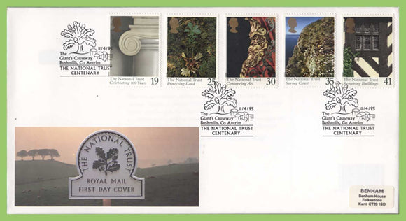 G.B. 1995 National Trust set on Royal Mail First Day Cover, Bushmills Co. Antrim