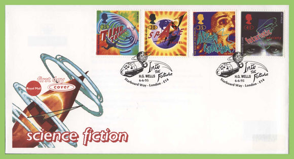 G.B. 1995 Science Fiction set on Royal Mail First Day Cover, Starboard Way, London