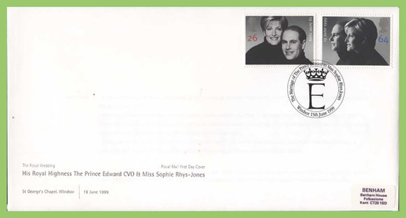 G.B. 1999 Royal Wedding set on Royal Mail First Day Cover, Windsor 'E'