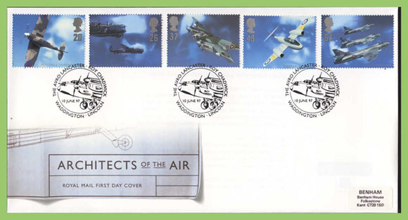 G.B. 1997 Architects of the Air set on Royal Mail First Day Cover, Waddington