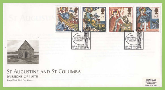 G.B. 1997 Missions of Faith set on Royal Mail First Day Cover, Holy Island