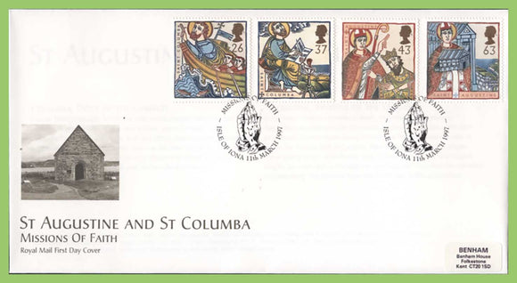 G.B. 1997 Missions of Faith set on Royal Mail First Day Cover, Isle of Iona