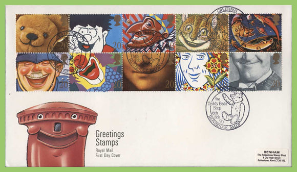 G.B. 1990 Greetings set on Royal Mail First Day Cover, Ironbridge, Salop