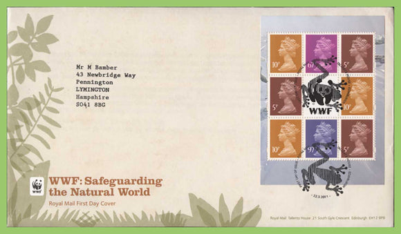 G.B. 2011 WWF Natural World booklet pane on Royal Mail First Day Cover, Tallents House
