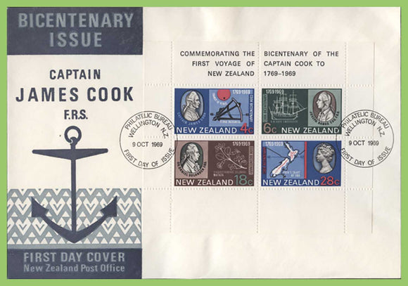 New Zealand 1969 Captain James Cook miniature sheet First Day Cover