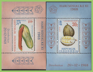 Indonesia 1968 Fruit, two miniature sheets UM, MNH