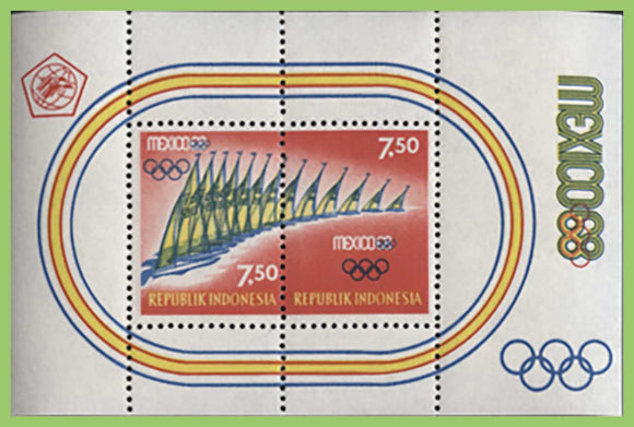 Indonesia 1968 Mexico Olympic games Miniature sheet, UM, MNH