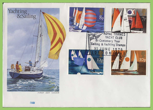 G.B. 1975 Sailing set on Philart First Day Cover, Royal Thames Yacht Club