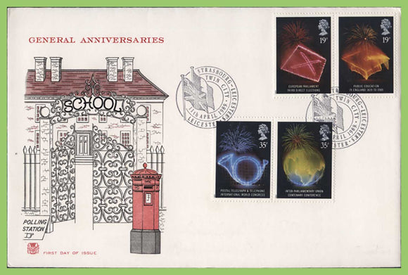 G.B. 1989 Anniversaries set on Stuart First Day Cover, Leicester