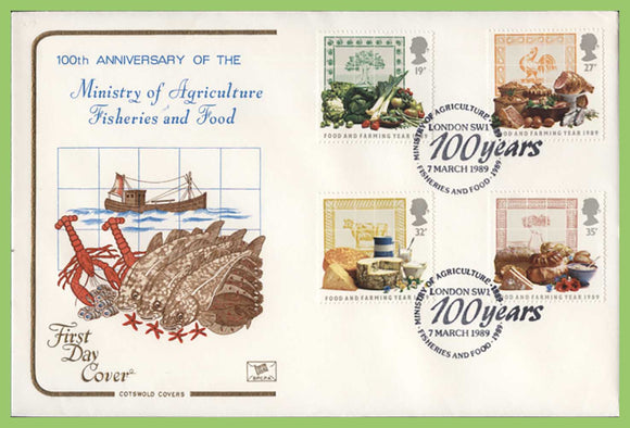 G.B. 1989 Food and Farming set on Cotswold First Day Cover, London SW1