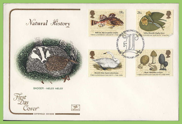 G.B. 1988 Linnean Society set on Cotswold First Day Cover, Burlington House