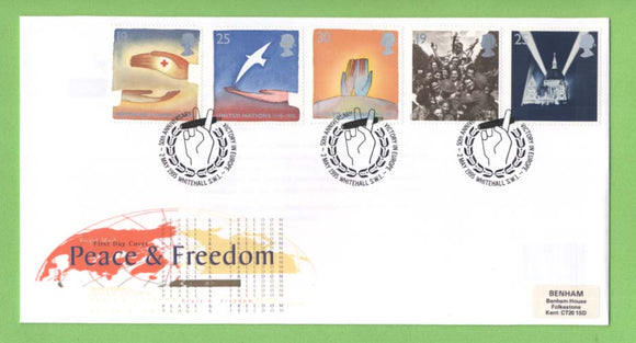 G.B. 1995 Peace & Freedom set on Royal Mail First Day Cover, Whitehall SW1